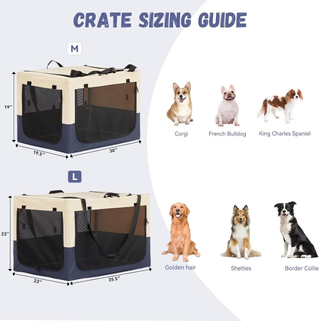 A4pet Collapsible Dog Crate 26Inch, Easy On The Go, Easy to Stow, Adjustable Compatibility, Chew Proof  Lightweight, Collapsible Dog Kennel