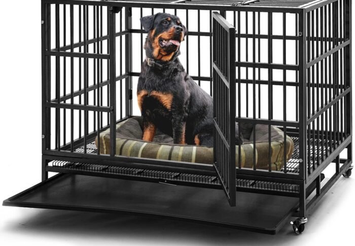 48 inch Heavy Duty Indestructible Dog Crate Steel Escape Proof Review