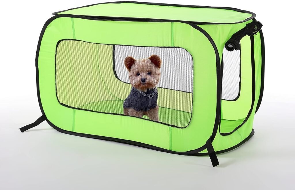 Beatrice Home Fashions Portable, Collapsible, Pop Up Travel Pet Kennel, 32.5 L x 19.5 W x 19.5 H, Blue