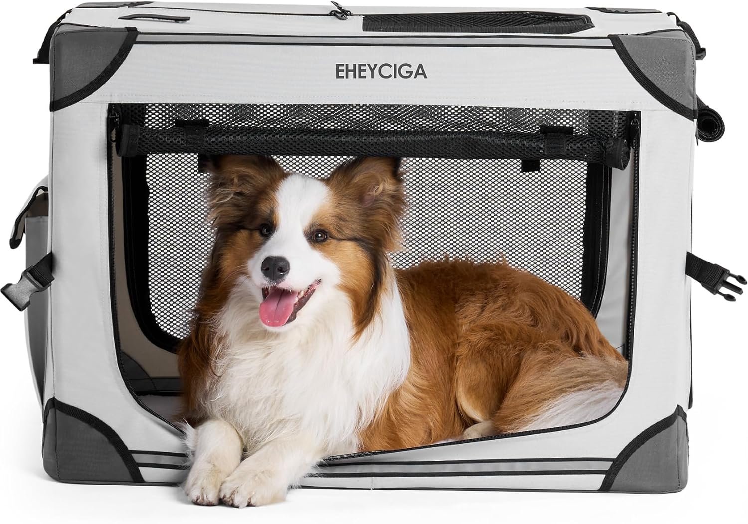 eheyciga collapsible small dog crate 26 inch soft portable small dog kennel for travel indoor outdoor foldable dog trave 3