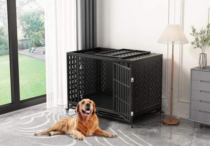Espsilto 48″ Heavy Duty Dog Crate Metal Dog Kennel Review