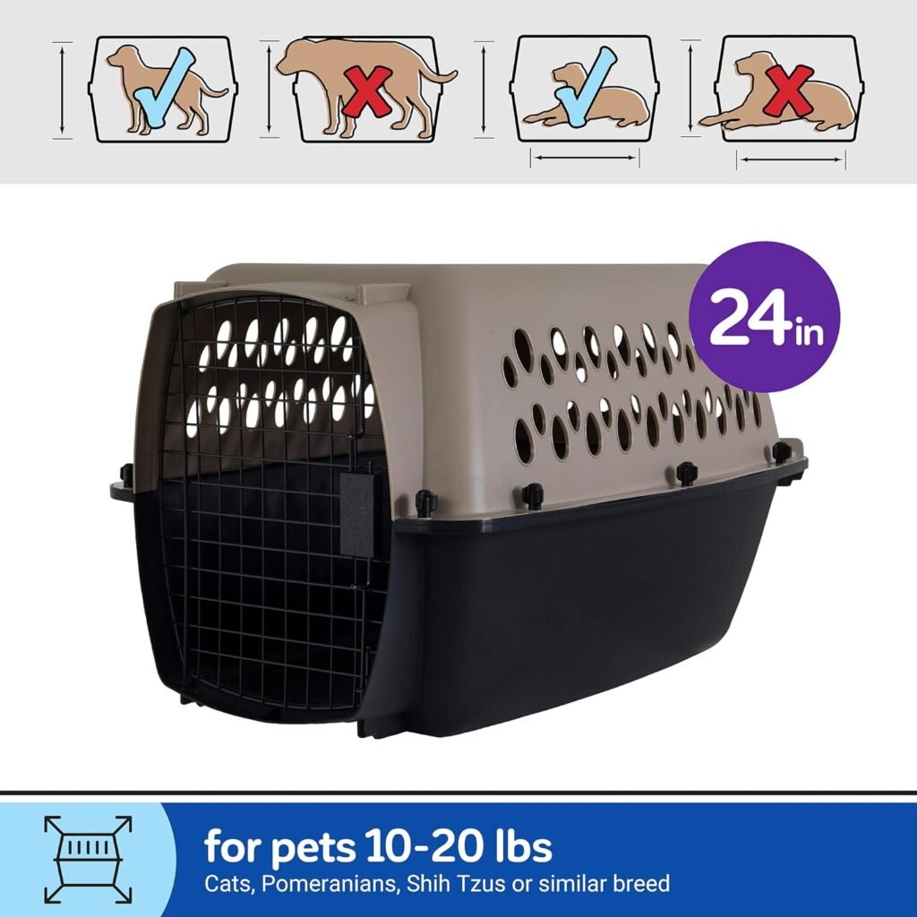 Petmate Vari Dog Kennel 19, Taupe  Black, Portable Dog Crate for Pets up to 10lbs, Made in USA