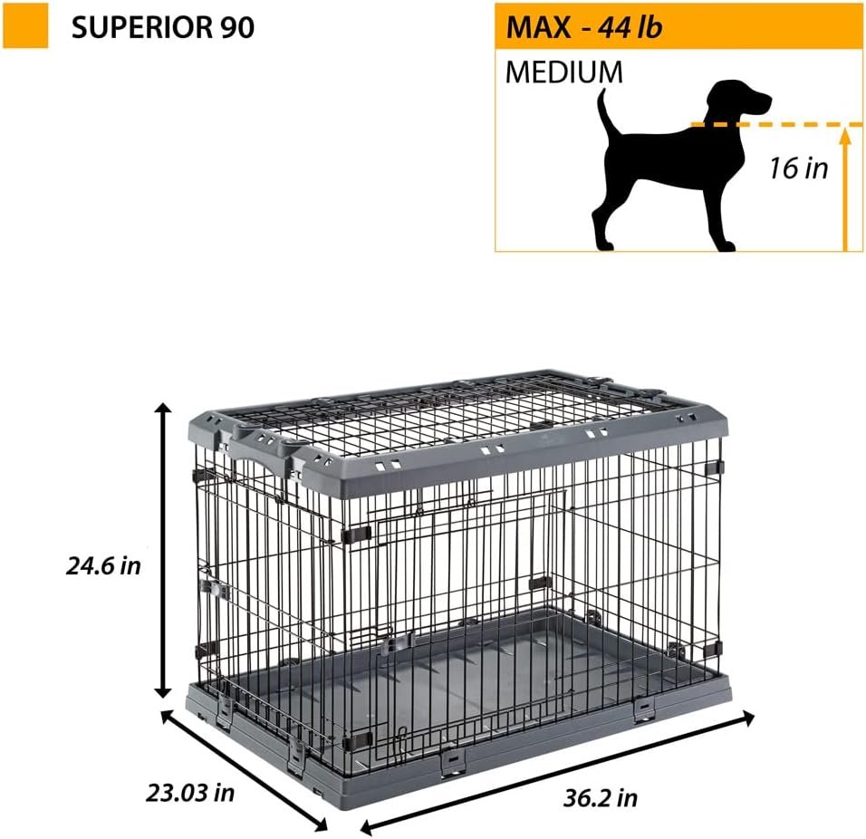 ferplast superior hybrid eco dog crate and playpen environmentally friendly dog crate made with recycled plastic 36 inch 2